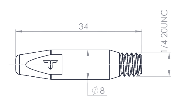20G1/4"×34 Kontak Ucu