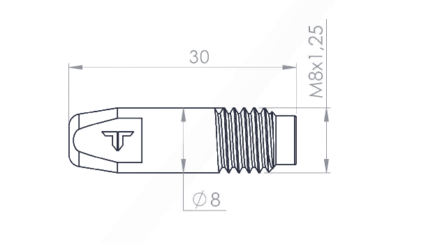 M8×30 Kontak Ucu