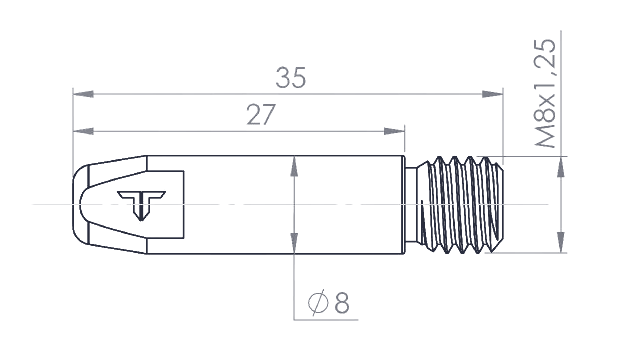 M8×35 Kontak Ucu