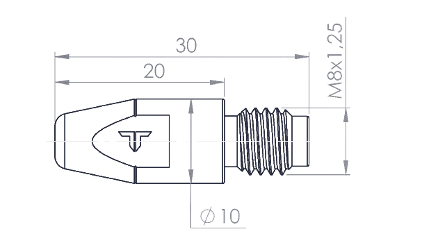 M8×30 Kontak Ucu