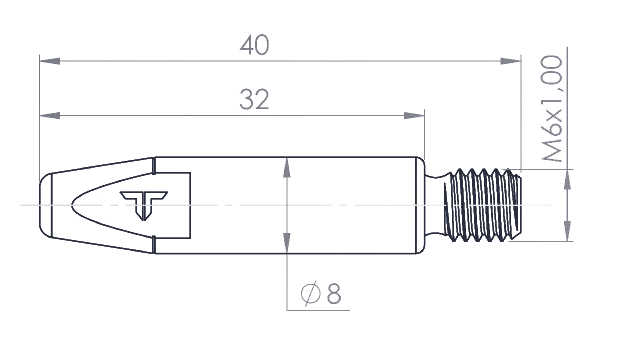 M6×40 Kontak Ucu