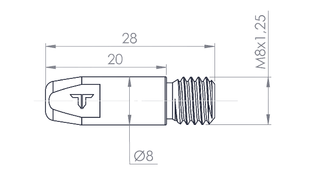 M8×28 Kontak Ucu